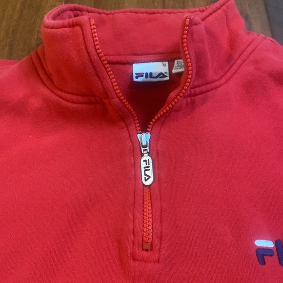 Fila Red Pullover Half Zip. Size Large. - Picture 3 of 6